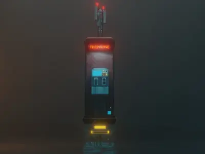 Sci-Fi Phone Booth  3D model