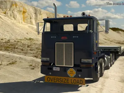  Peterbilt Truck with Flatbed Semi Trailer 