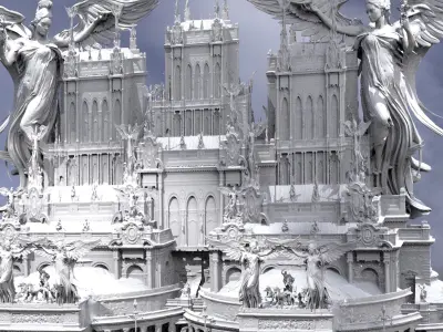 Cyberpunk Victorian towers Kit bash  3D model