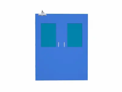 Double Door Low-poly 3D model 4