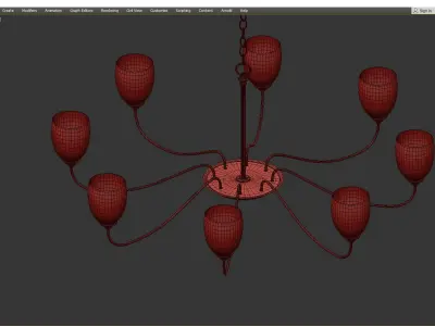 OVAL 8 ARM CHANDELIER Low-poly 3D model