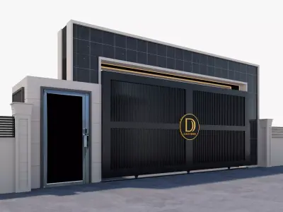 Main Site Entrance Gate Door 3D model