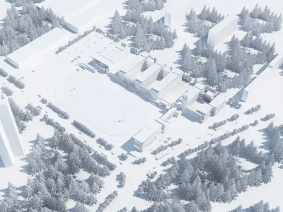 3D Campus School Buildings Set  007 3D model