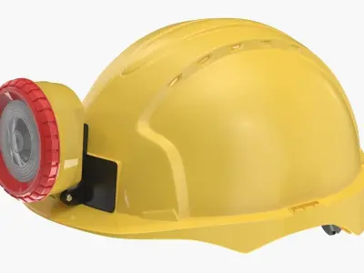 Mining Helmet with Light 3D model