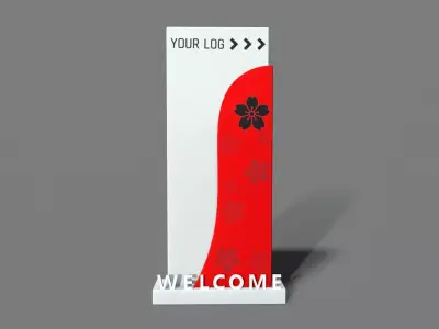 Signage planning Low-poly 3D model