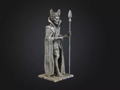 Stone Monarch of Spades Low-poly 3D model