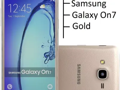 Samsung Galaxy On7 Gold 3D model