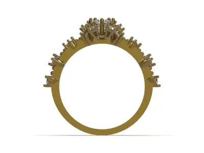 Starburst Cluster Engagement Cocktail Ring model sr0103 3D print model