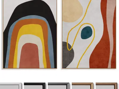 Abstract Painting Frame set 046 3D model