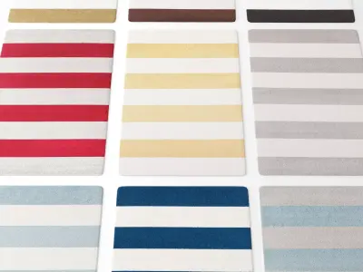 Carpet collection 5 striped rugs 3D model