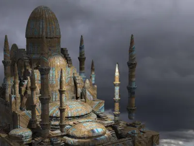 Islamic Golden Age temple 3D model