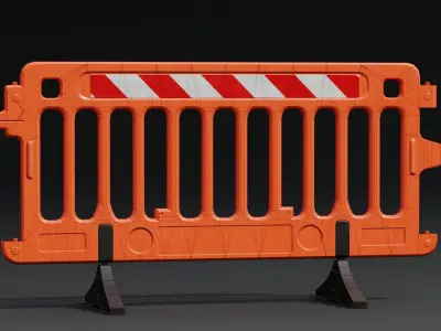 Plastic Barricade PBR Game-Ready Low-poly 3D model