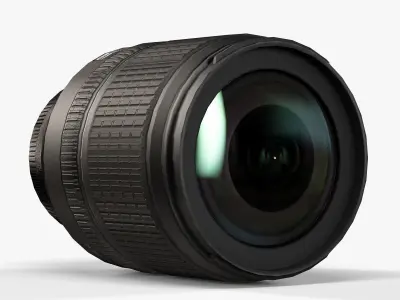 Nikon AF-S DX Nikkor 18-105mm f 3-5 5-6G ED VR Lens Low-poly 3D model