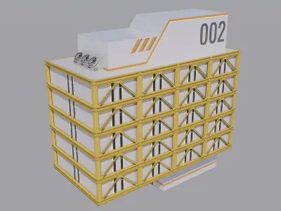 Sci-fi Building Block 002 3D model