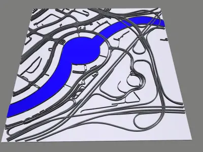 Streets and roads Downtown Dubai UAE  3D model