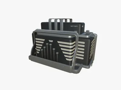SciFi Bank A07 Black - Sci Fi Exterior Design Low-poly 3D model