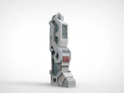 scifi millitary buildings 3D print model