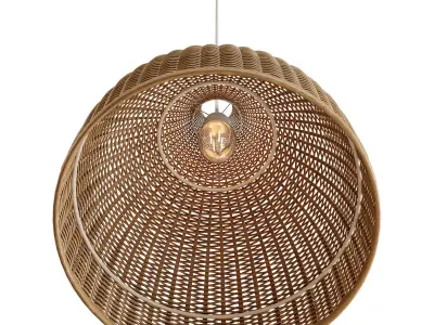 Rattan Pendant Light Handmade Basket Lamp 3D model