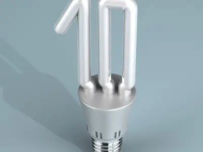 light bulb shaped ten 3D model