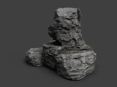 Cliff Rock 4-2 Low-poly 3D model