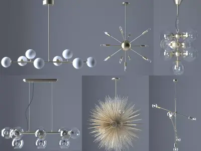 Chandleir 6 pieces  Free 3D model