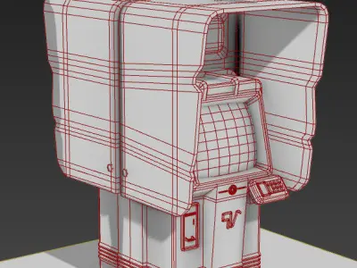 Cyberpunk Phone Booth Low-poly 3D model