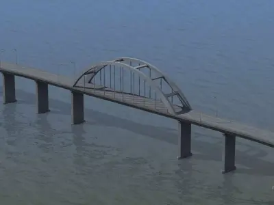 Road Bridge Low-poly 3D model