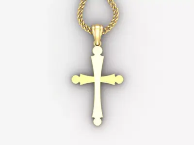 Light Gold 18K Cross Pendant 1CP027 3D print model