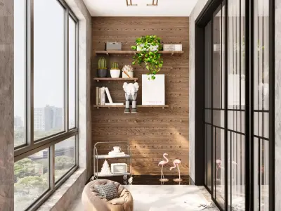 Balcony 3D model 3D model buy