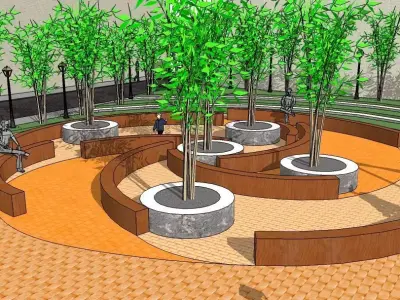 Urban Park 3D Model SketchUp 3D model