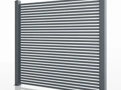 Aluminum Fence Model 2 4cm 3D Model Pack