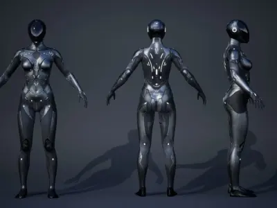 Sci-Fi Female 5 Low-poly 3D model