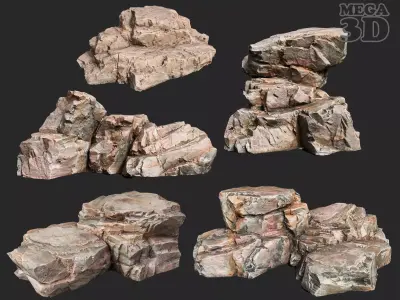 Sharp Rock Formation 221104 - Ultra HD 16K Texture Low-poly 3D model