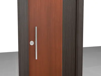 Executive Wooden Door with Mahogany Feel 3D model