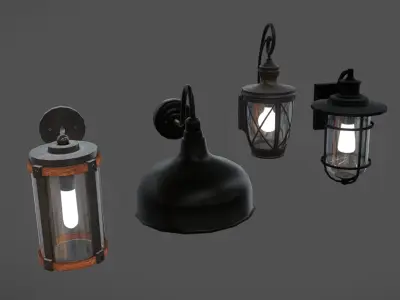 Outdoor Lights 03 Low-poly 3D model