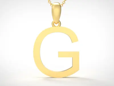 Model 608 Classic Initial Light G Letter 3D print model