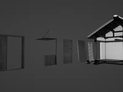 Trial Japanese Medieval House v1 Free 3D model