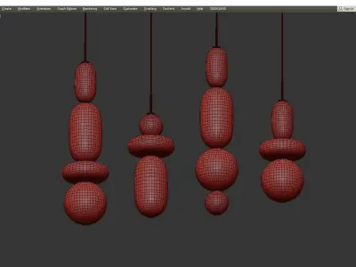 Alani Glass Pendant Light Low-poly 3D model