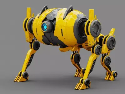 4Leg bot  Rigged 3D model