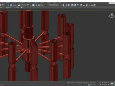 GOLD AND WHITE GLASS CHANDELIER Low-poly 3D model