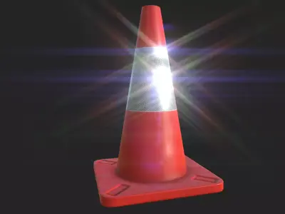 Traffic Cone - road  Free low-poly 3D model