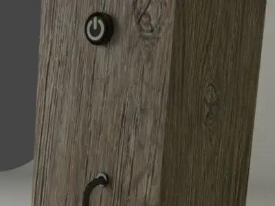 Modern wooden LED lamp 3D model