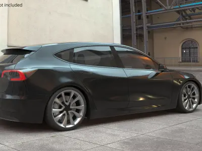  Five-Door Electric Hatchback Black Rigged 