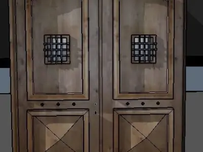 Haunted house door Free 3D model