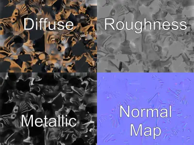 Wolf Head Bronze Door Knocker Sculpture model pack Low-poly 3D model