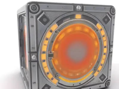 Futuristic SciFi Panel with LED Lights Model Pack Low-poly 3D model