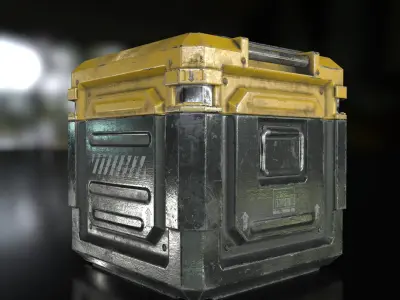 Sci-Fi Industrial Crate Collection Game Ready PBR Textures Low-poly 3D model