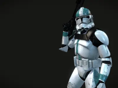 Clone Captain Howzer Low-poly 3D model