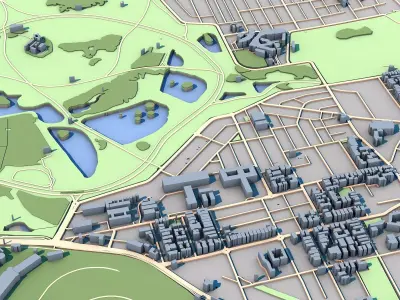 Centennial Park Suburb in Australia 3D model