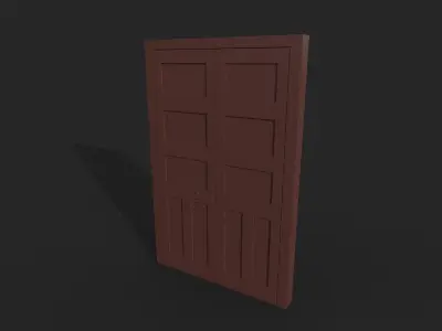 House double door Free low-poly 3D model